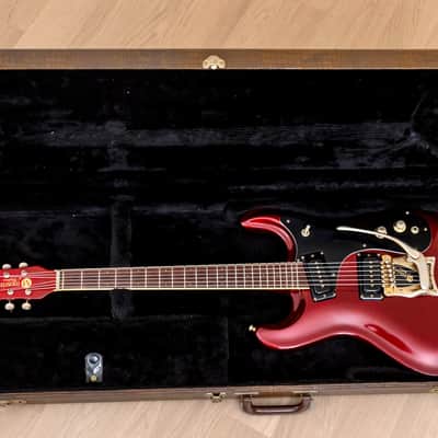 1993 Mosrite USA '64 Ventures Model "Built in Soul" Candy Apple Red w/ Vibramute, Case image 18