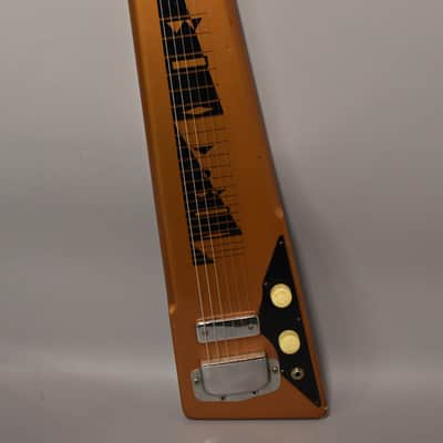 1966 Harmony H-1 "Shark Tooth" 6-String Lap Steel Copper image 1