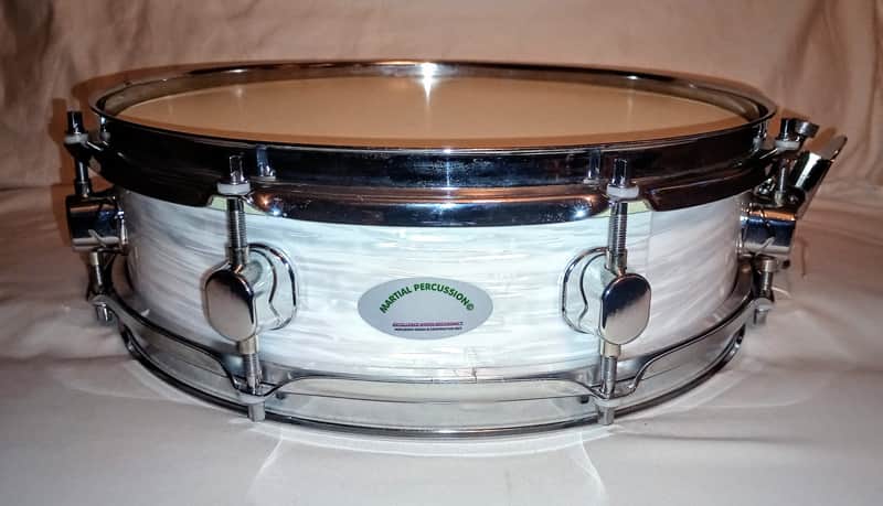 MARTIAL PERCUSSION PICCOLO SNARE DRUM WHITE PEARL OYSTER - 13x3.5" 8L - FREE SHIP TO C-USA! image 1