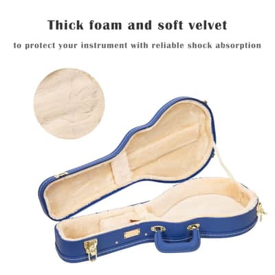 Crossrock Wooden F-Style Mandolin Case | Vibrant Blue Faux Leather, Stainless Steel, Latches, Storage Compartment – Designer Series (CRW520MFVB) image 6