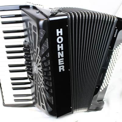 NEW Black Hohner Bravo III Piano Accordion LMM 34 72 image 1