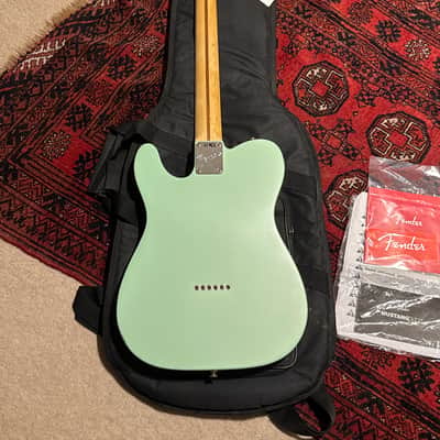 2020 Fender American Performer Telecaster Hum with Rosewood Fretboard - Satin Surf Green image 2