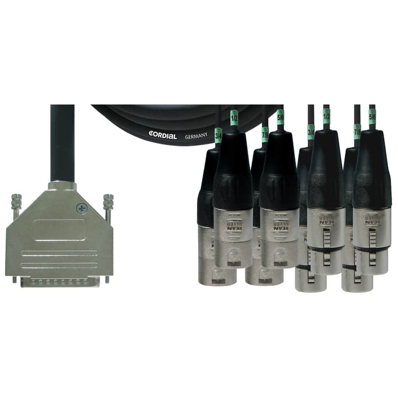 Cordial Intro Multicore AES DSub/XLRfm 8-way, Rean, Tascam, 5m - Digital multicore cable image 1