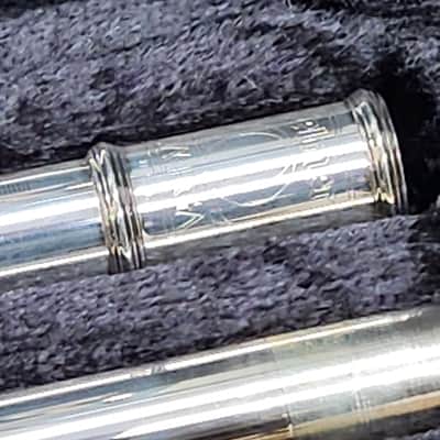 Selmer Omega flute - sterling silver, gold engraved lip plate, open hole, low B image 13