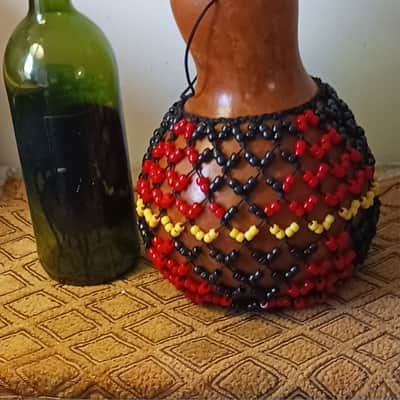 Sekere (large Yoruba-style netted gourd rattle) image 1