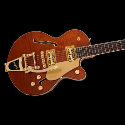 Gretsch Limited Edition Electromatic Flame Okoume Broadkaster Jr. Roundup Orange image 4