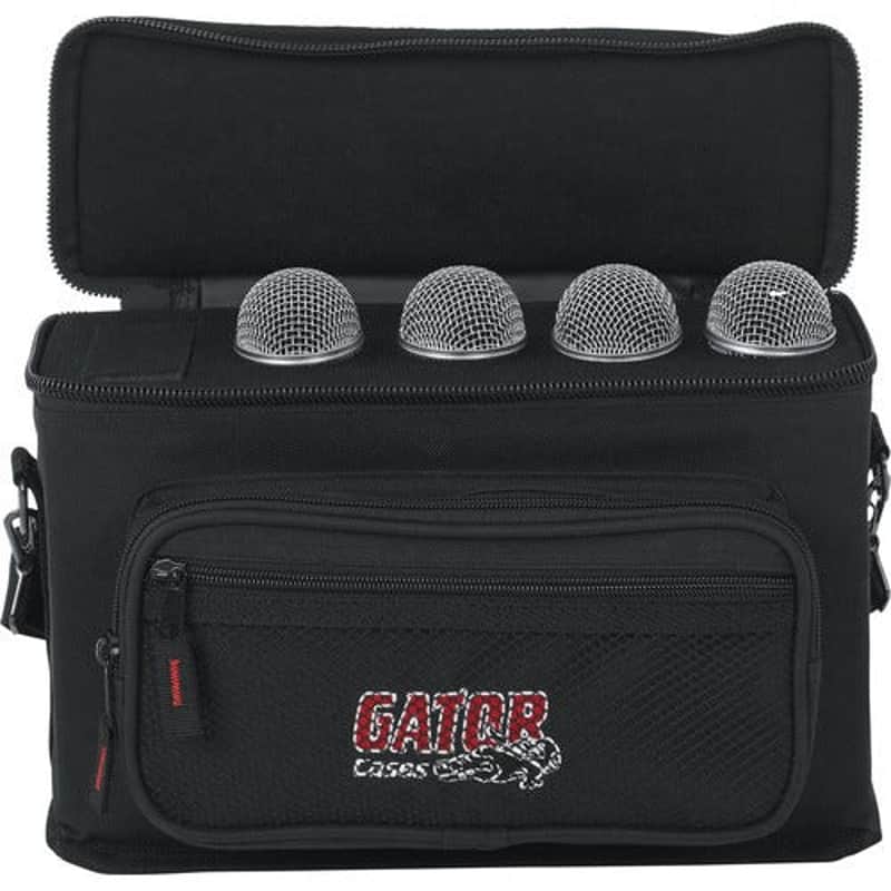 Gator Cases GM-4 Padded Bag for Up to 4 Mics w/ Exterior Pockets for Cables image 1