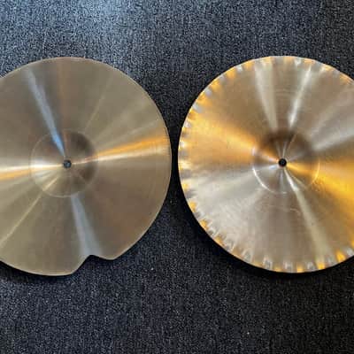 Used Paiste Formula 602 Blue Label Sound Edge 14" Hi Hats T-840g B-1000g w/ video demo of actual cymbal for sale image 2