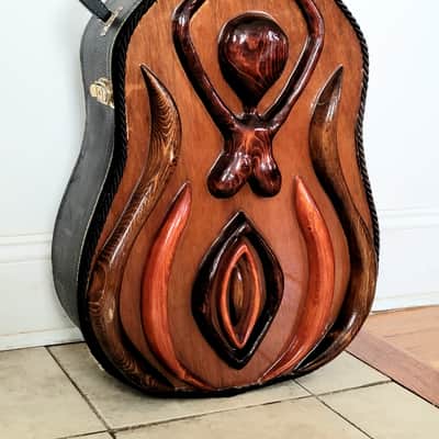 Custom Carved Guitar Hard Shell Case Abstract Female image 8