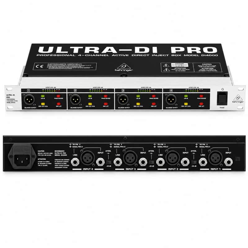 Behringer DI4000 Ultra-DI Pro (Discontinued) w/ Box NOT FUNCTIONING  – For Parts or Repair image 1