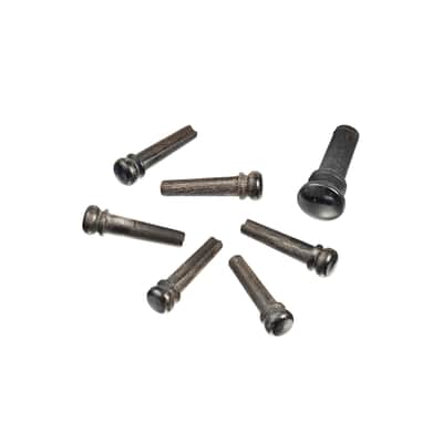 D'Addario Wood Bridge Pin Set Ebony image 2