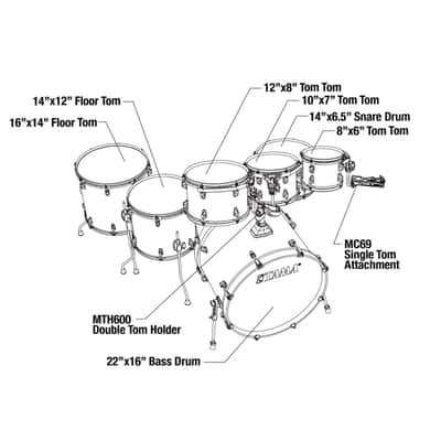Tama CL72RS-PGHP Superstar Classic Gloss Sapphire Lacebark Pine - Drum Shell Set image 8