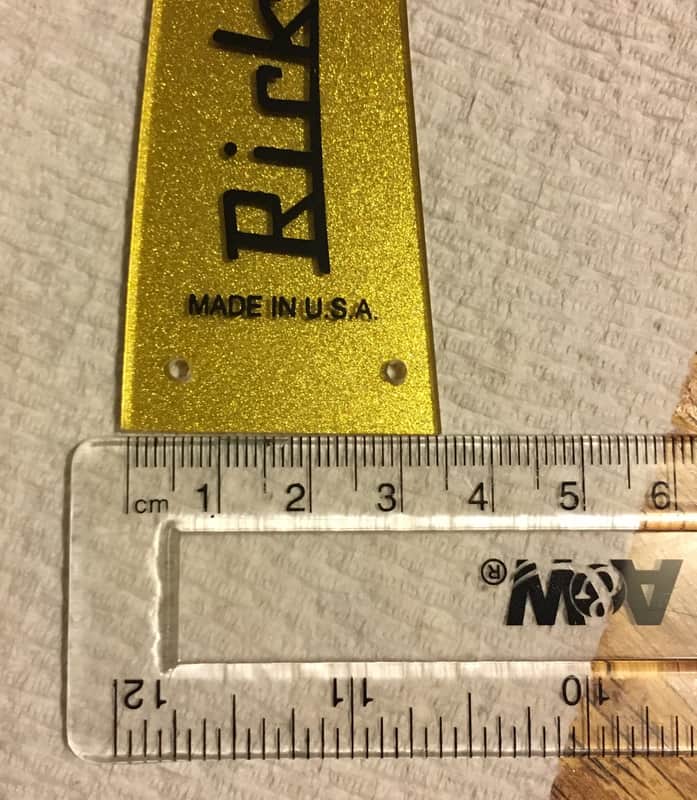 Rickenbacker Gold Sparkle Truss Rod Cover Name Plate Logo