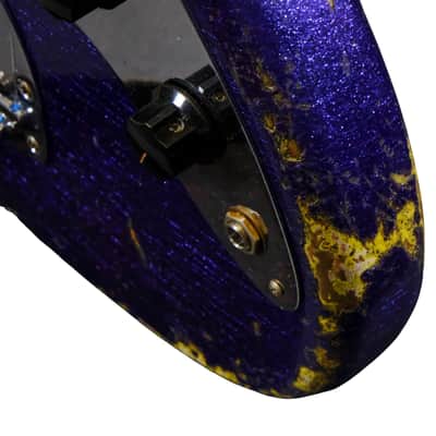 Fender Custom Shop Bass VI Journeyman Relic - Purple Sparkle over Graffiti Yellow image 11