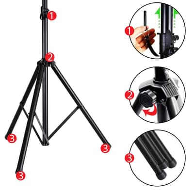 5Core Professional Speaker Stand Tripod Adjustable Heavy Duty Durable Steel Portable on stage or in Studio SS HD 2 PK image 6