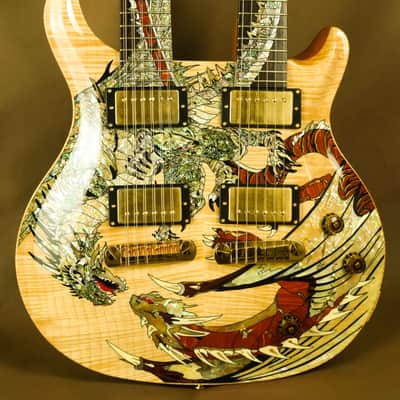 2005 PRS Dragon Double Neck Rare Natural Electric Guitar Paul Reed Smith image 5