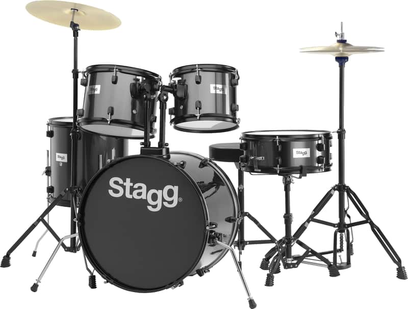 Stagg TIM120B BK 5-piece, 6-ply basswood, 20" standard drum set with hardware & image 1
