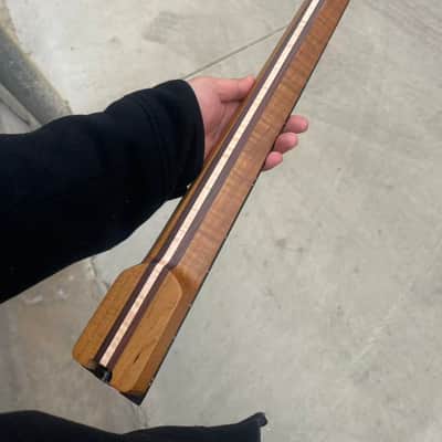 5 piece Headless 24frets roasted flame maple electric guitar neck T contour 25.5 spoke truss rod image 4