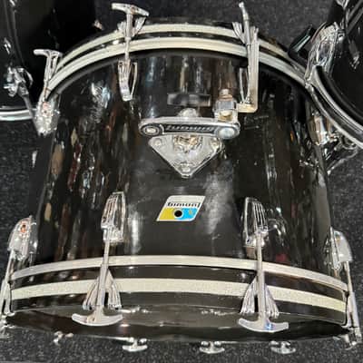 Vintage 1970's Ludwig 3-Ply Classic Maple with Re-Rings 3-Piece 13/16/22 Drum Kit Set in Black (Rm4) image 13