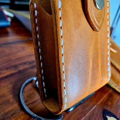 Guitar Wireless transmitter holster - handmade, hand stitched, vegetable tanned leather. image 8
