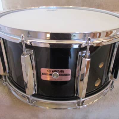 Yamaha Vintage Recording Custom Snare Drum, 14 X 6.5, Black Lacquer, Japan Made - 1983! image 7