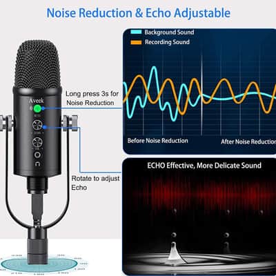 Aveek USB Condenser Microphone for PC, Mac, Laptop, Studio Recording, Streaming Broadcast, and Gaming with Mute and Echo Features image 4