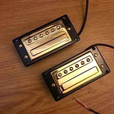 PAIR -Guild Hb-1 humbucker pickups Gold original vintage NOS manhattan x-500 image 1