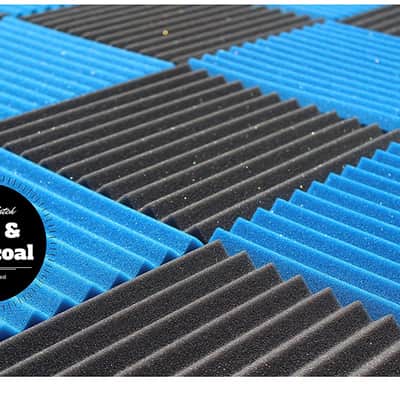 Acoustic Foam Panels - Bulk 1 Inch Thick Studio Foam Tiles - Blue Color - 48 Square Feet image 3