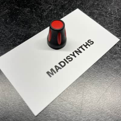 ALBS Rotary Knob with Solid Red Insert for Waldorf Microwave XT/XTk, MIDIBox Sequencer