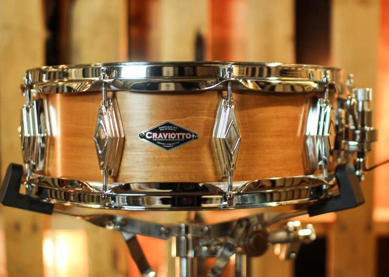 Craviotto 5x14 Custom Shop 10-Lug Mahogany Satin Oil Snare Drum image 1