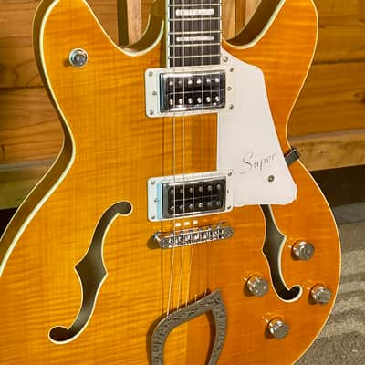 Hagstrom SUVIK-DDL Super Viking Semi-Hollow - Dandy Dandelion image 4