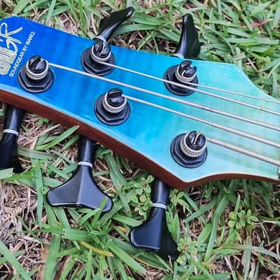 2018-19 Ibanez SR875 SoundGear Bass - Blue Reef  Gradation Finish image 4