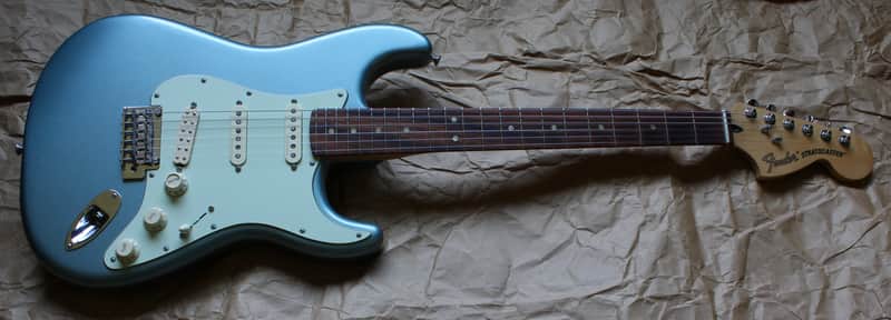 PRO MOD Fender Deluxe Roadhouse Strat w PREAMP Mystic Ice Blue Stratocaster image 1
