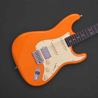 Dhatarattha DST HSS Bright Orange – Roasted Maple Neck, Stainless Steel Frets image 1