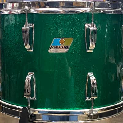 Ludwig Green Sparkle 4-Piece Set - 14” 16” 18” 26” (Bonham Sizes) - Good Condition image 7