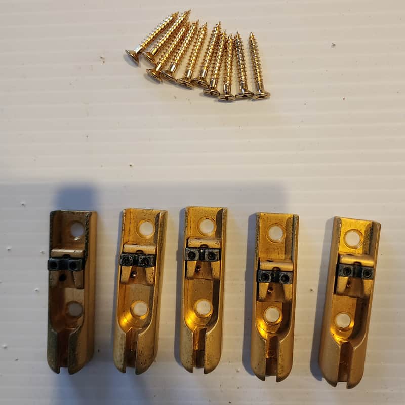 5-String Bass Gold-Plated Slider Bass Bridge image 1