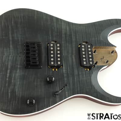 Ibanez RGA42FM LOADED BODY Flamed Maple Top Bound Transparent Gray Flat image 1