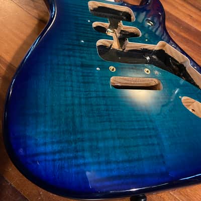 Fender Player Strat Stratocaster Flame Maple Plus Top Blueburst Alder Body 4 lb 5 oz image 3