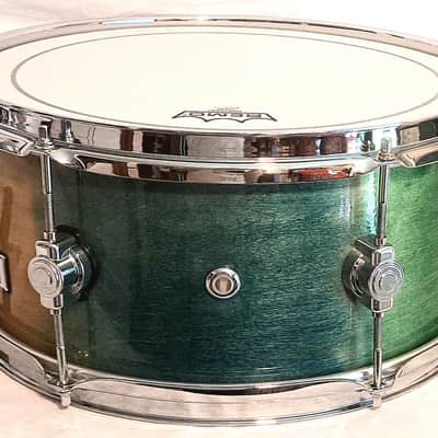 MARTIAL PERCUSSION HANDCRAFTED 14 x 6.5" MAPLE SNARE DRUM 2023 - TIEDYED DENIM LACQUER image 2