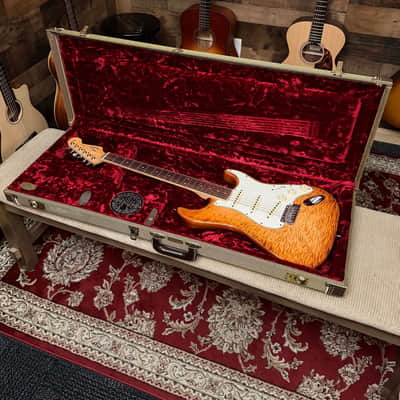 Fender American Select Stratocaster Exotic Quilt Rosewood Channel Neck2014 - Iced Tea Burst image 13