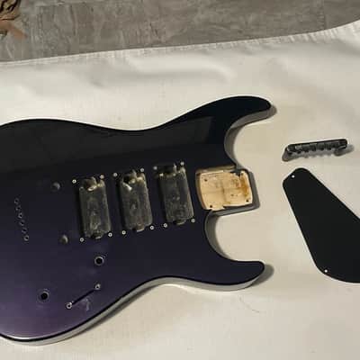 1990's Japan Jackson Professional Stealth HX Flat Top Purple Guitar Body Hard Tail