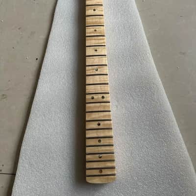 Natural Tiger Maple Wood Guitar Stratocaster Strat Style Neck, 21 Frets Fingerboard image 4