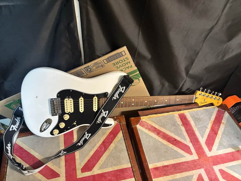 Fender Player II Stratocaster HSS 70th Anniversary Upgraded Polar White Electric Guitar image 1