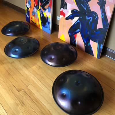 Pantheon Steel Halo Handpan / Hand Pan Custom Konondrum Scale Blue Purple Nitrided Streel image 4