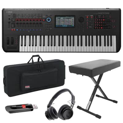 Yamaha Montage6 61-Key Flagship Synthesizer Workstation with Gator Gig Bag, Bench, Flash Drive and ATH-M60x Headphones image 1
