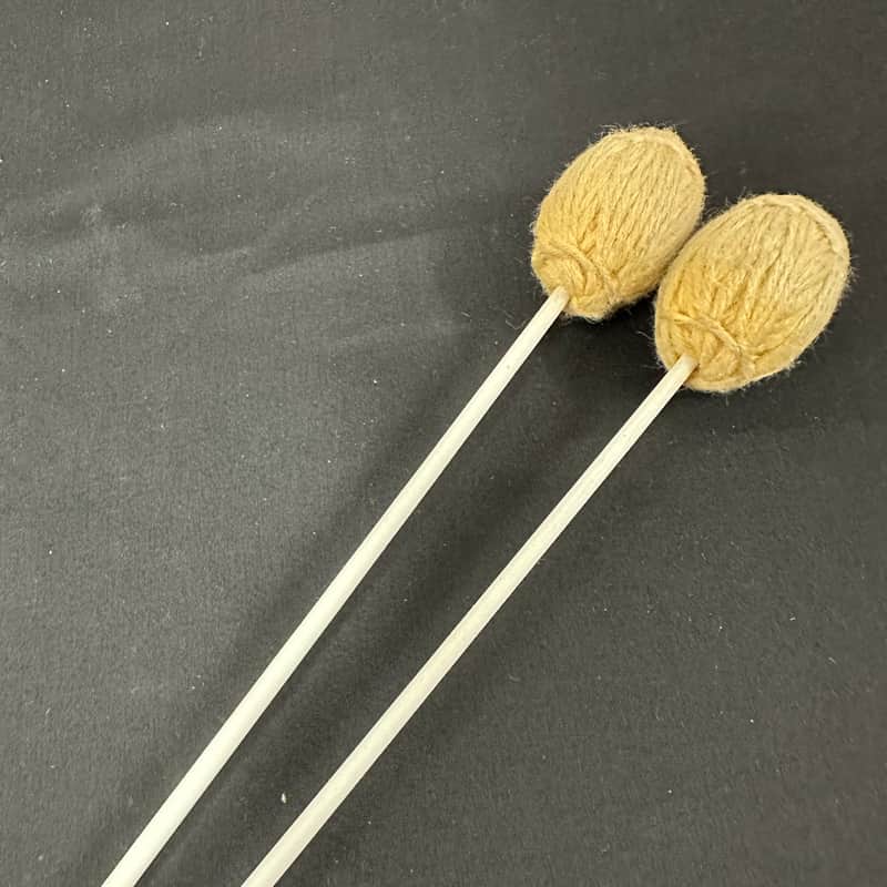 Vintage Musser M-8 Mallets, Soft Yellow, 2-Step Handles, 1970s-80s - EXCELLENT image 1