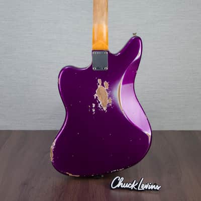 Fender Custom Shop 1965 Jaguar Electric Guitar Heavy Relic - Faded Purple Metallic - #R141588 image 5