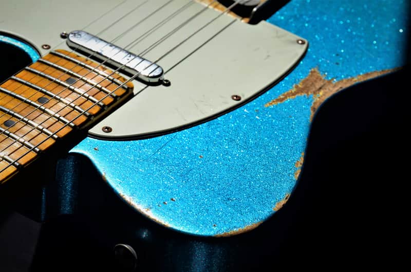 American Fender Custom Telecaster Nitro Heavy Relic Blue Sparkle image 1