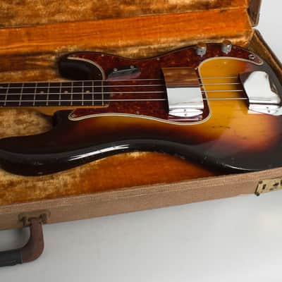 Fender Precision Bass Solid Body Electric Bass Guitar (1961), ser. #61838, original brown tolex hard shell case. image 12