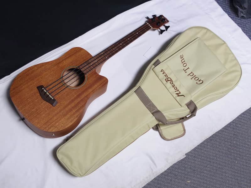GOLD TONE MicroBass 25" scale FRETLESS 4-string A/E BASS guitar w/ BAG MBass - B image 1